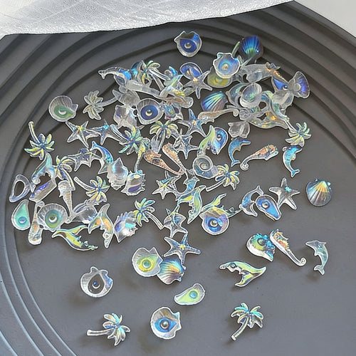 Ozean-Themen Nagelart Charms
