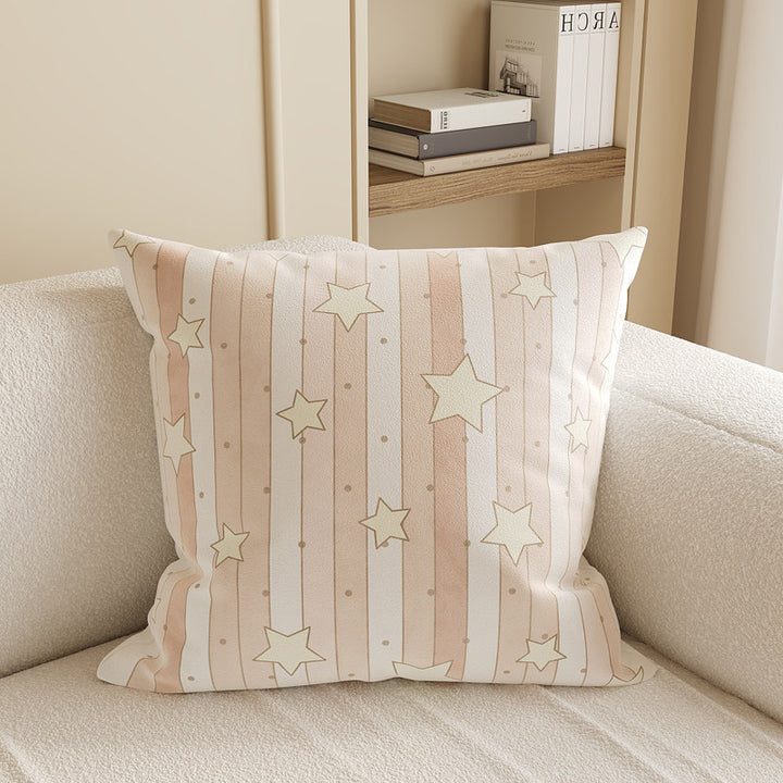 Square Plush Decorative Cushion Pillow with Illustrated House 'Room' Motif