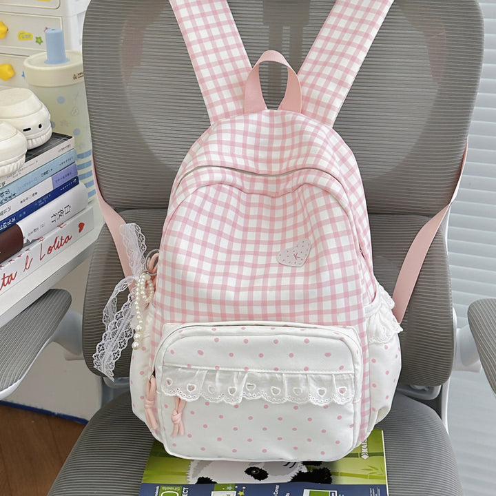 Verspielt Karomuster Rucksack