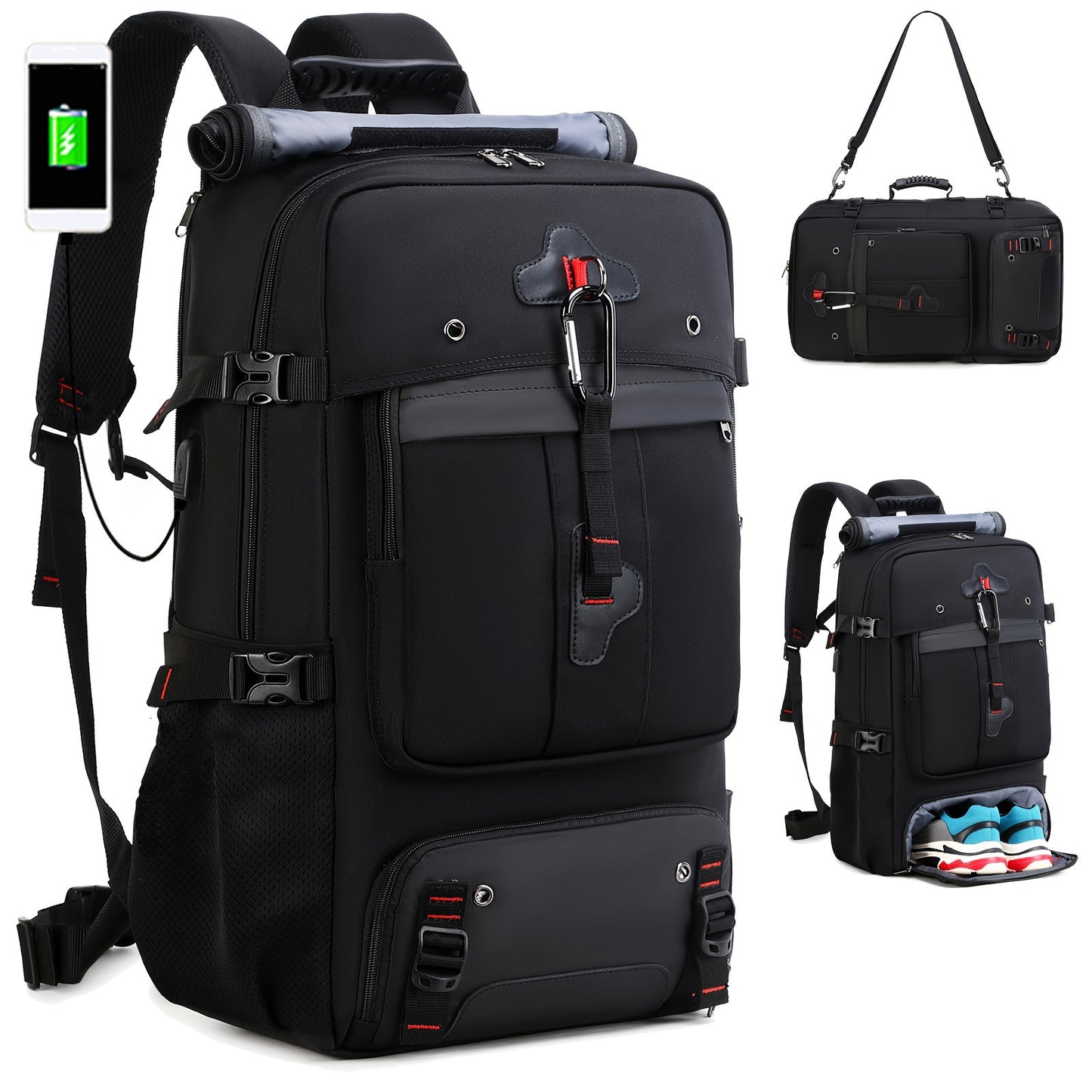 Unisex Multifunktionaler Rucksack mit integrierter Powerbank-Funktion Karnz
