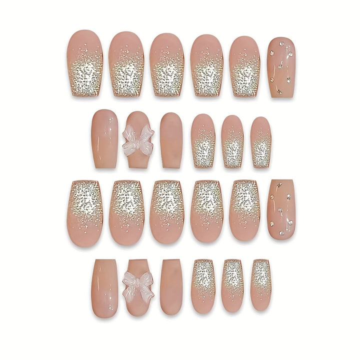 Chic dekorative 3D Press-On Nagelset Karnz