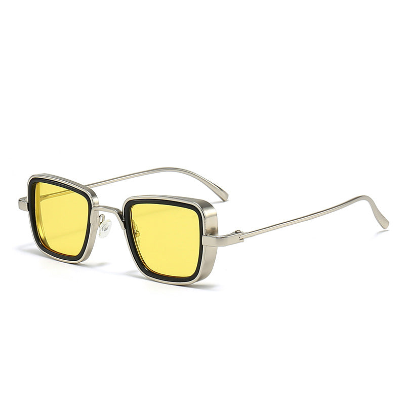 Damen stilvolle quadratische Sonnenbrille mit elegantem Metallrahmen Karnz