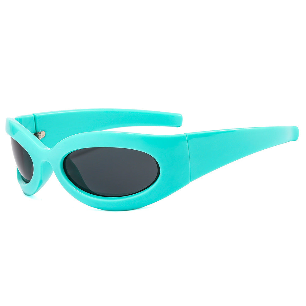 Damen modische Sonnenbrille mit ovalem Rahmen und modernem Finish Karnz