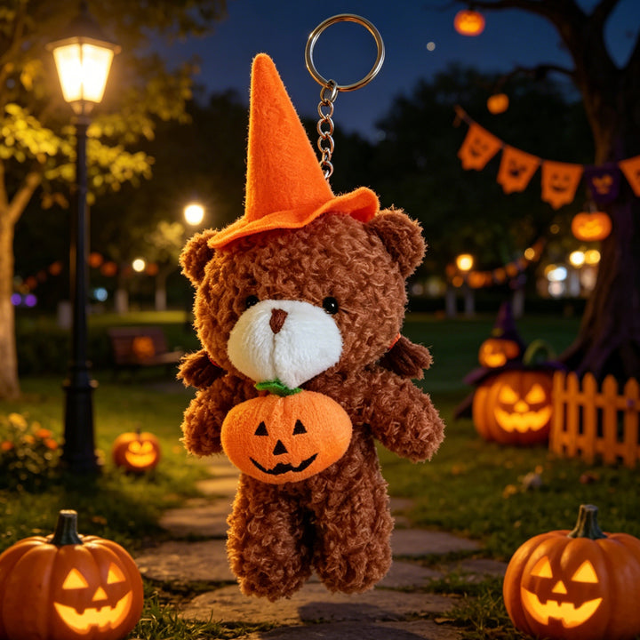 Kuscheliger Halloween-Teddybär Schlüsselanhänger