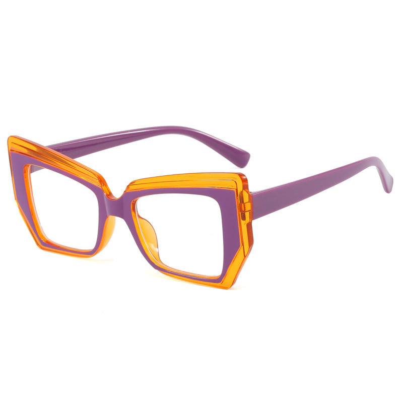 Damen Modische Brille mit auffälligem, geometrischem Rahmen Karnz