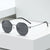 Damen geometrische Sonnenbrille mit hochwertigem Metallrahmen und verspiegelten Gläsern Karnz