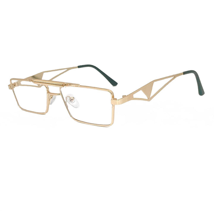 Modische Sonnenbrille mit Eckigem Rahmen und Verspiegelten Gläsern Karnz