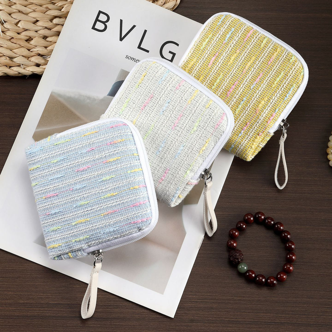Strukturierter Reißverschluss Kosmetik Organizer