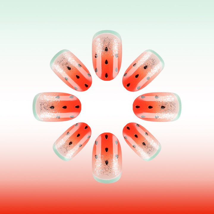 Spaß mit Wassermelonen-Themen-Nagelkunst Karnz