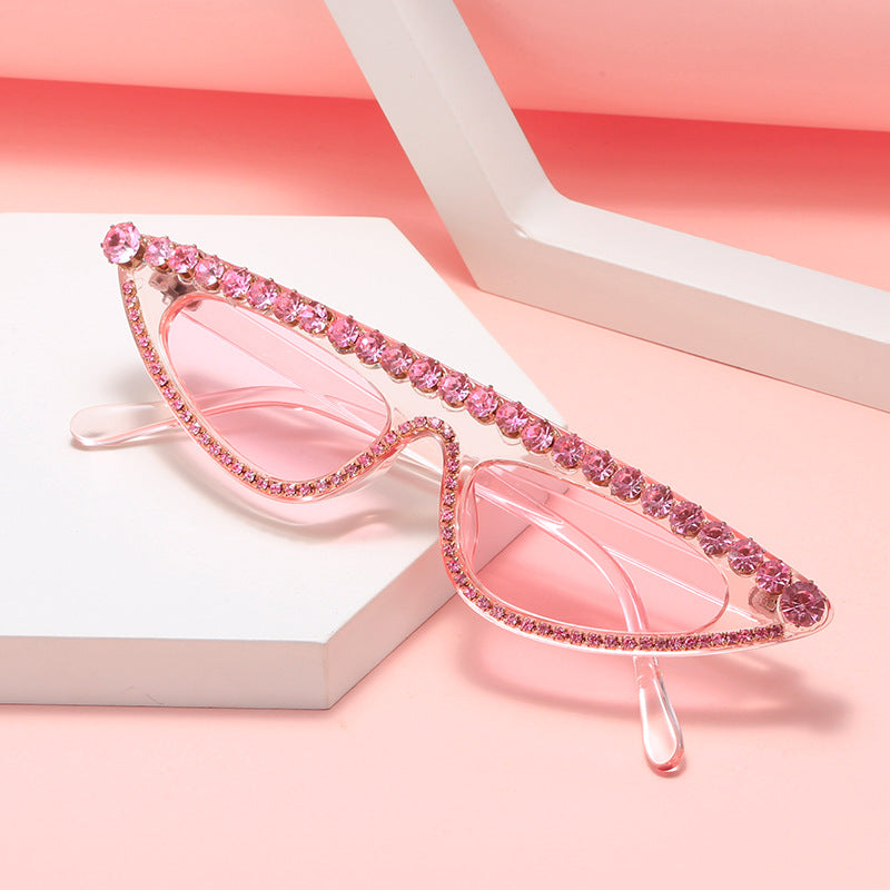 Damen Cat-Eye Sonnenbrille mit funkelndem Steinbesatz Karnz