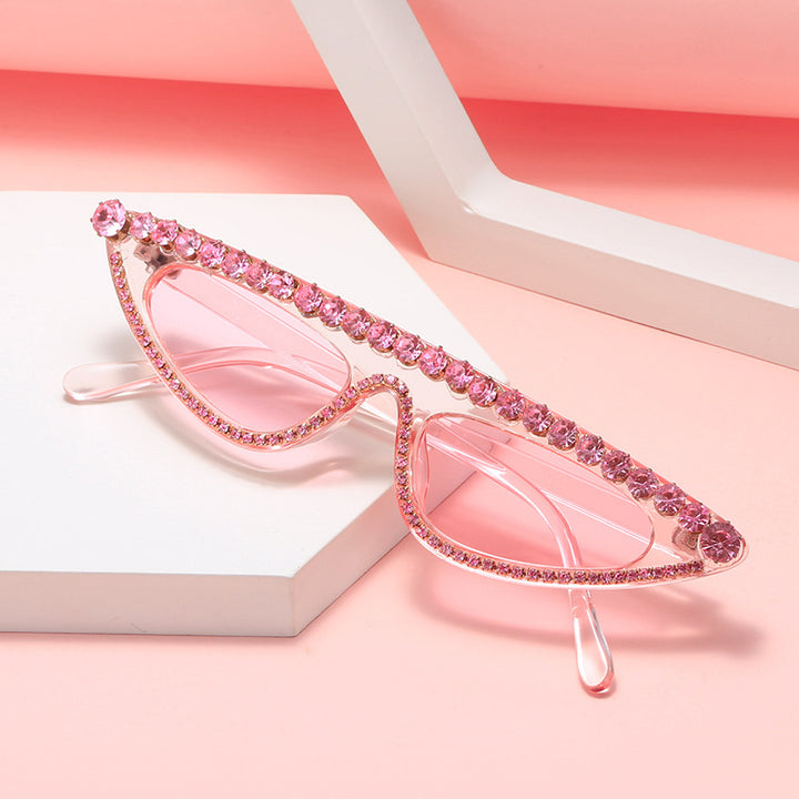 Damen Cat-Eye Sonnenbrille mit funkelndem Steinbesatz Karnz