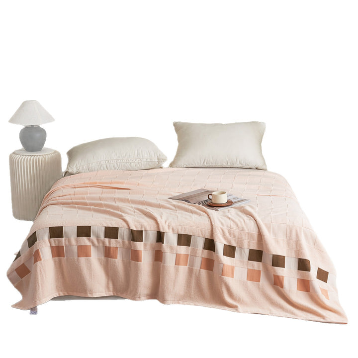 Oversized Texturiertes Baumwoll-Wurfdecke
