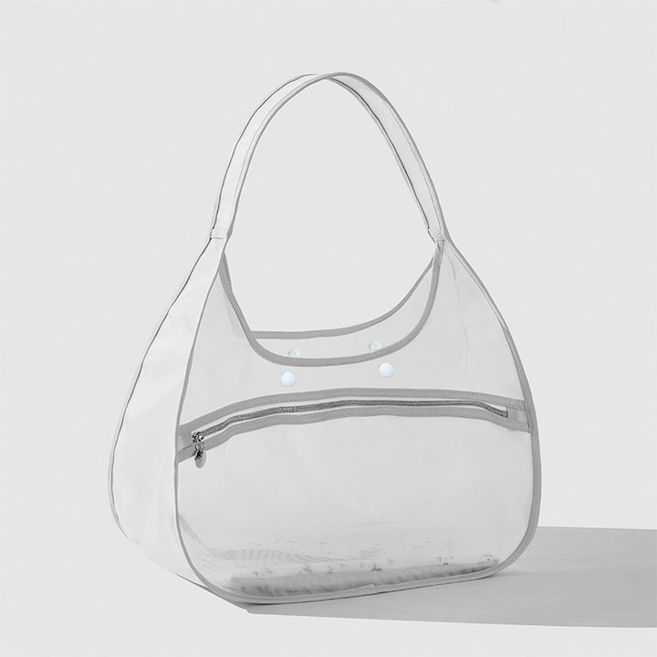 Damen transparente Strandtasche mit robusten Henkel und praktischem Innenfach Karnz