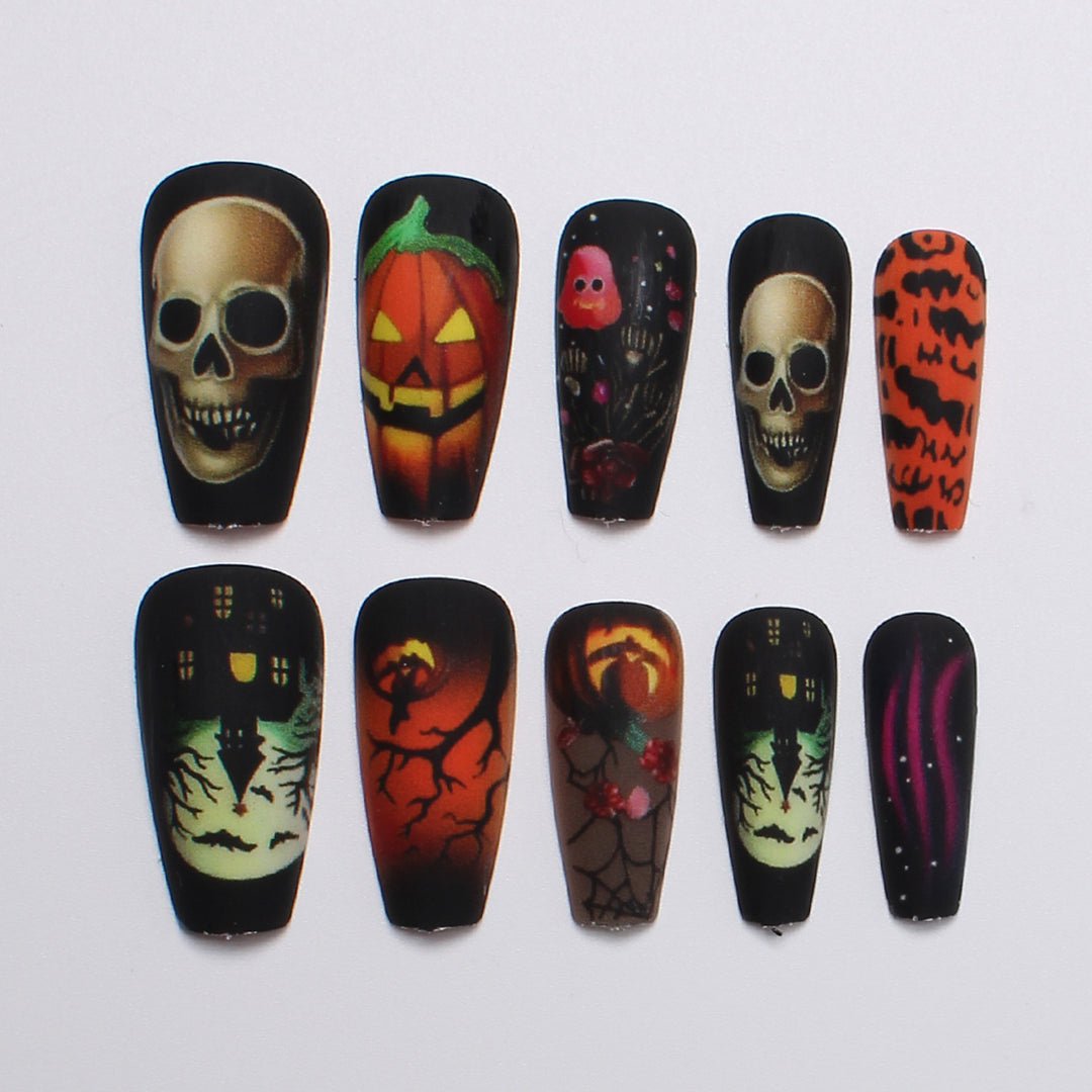 Kreatives Halloween Kunstnagel-Set Karnz