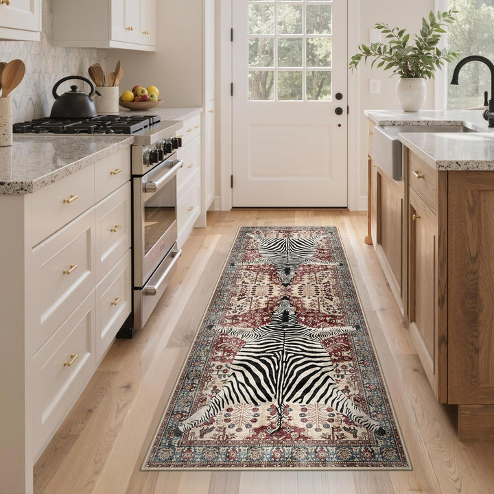 Stylischer Leopardenmuster-Läufer Teppich