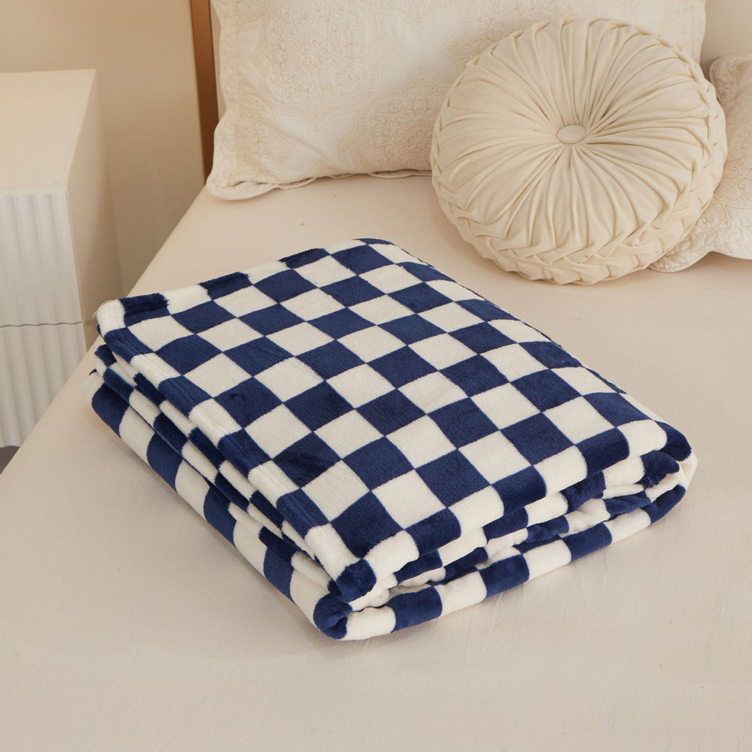 Kariertes Fleece-Wurfdecke