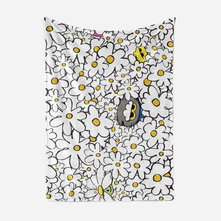Künstlerische Cartoon-Katzen-Themen Fleece-Wurfdecke