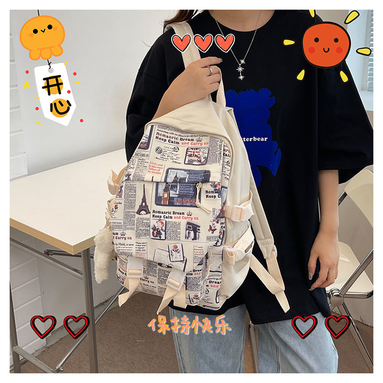 Niedlicher illustrierter Grafik-Rucksack