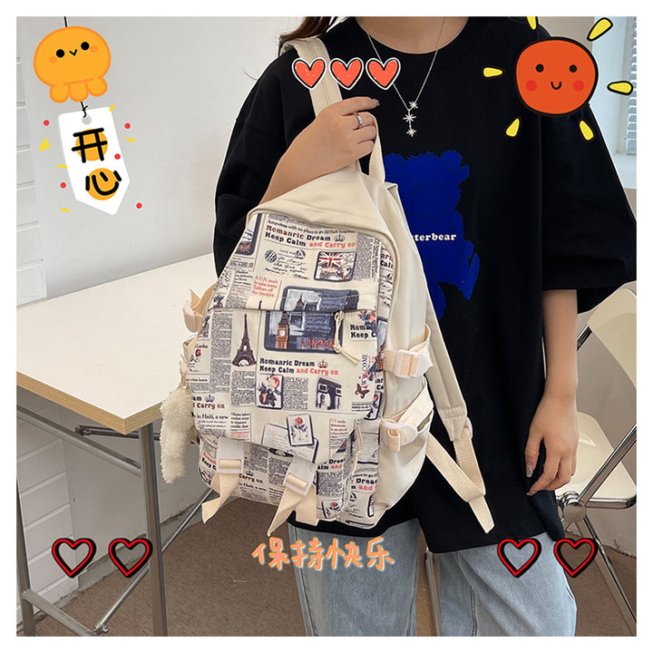 Niedlicher illustrierter Grafik-Rucksack