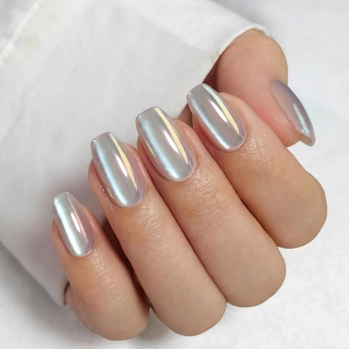 Iridescent Glossy Press-On Nail Set Karnz