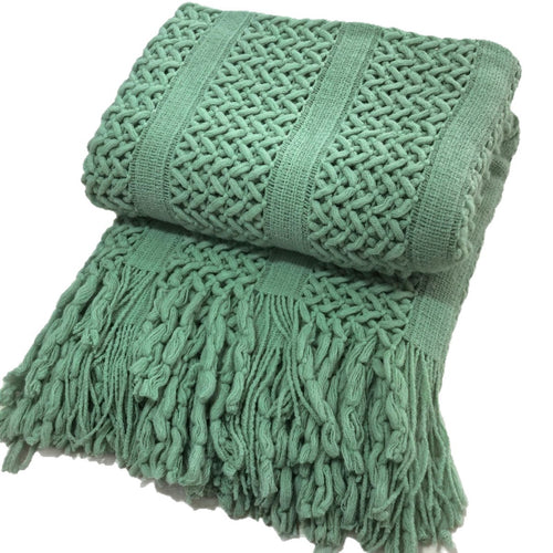Handgefertigte strukturierte Strickdecke Karnz