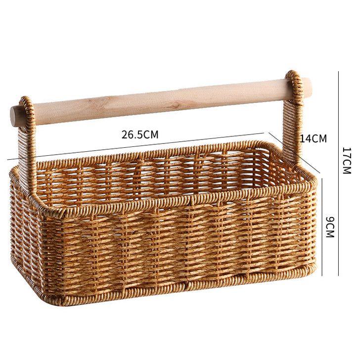 Unisex Moderner Aufbewahrungskorb mit stilvollem Holzgriff Karnz