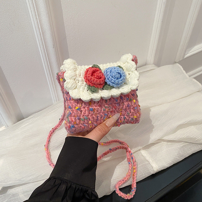 Florale Häkel-Mini-Handtasche