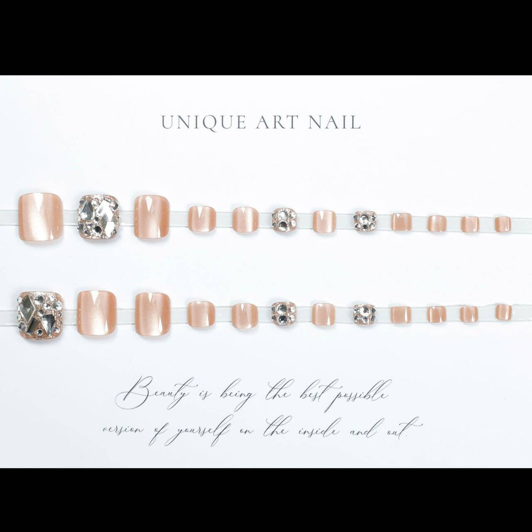 Dekorative Kristall-beschichtete Fußnagelkunst Karnz