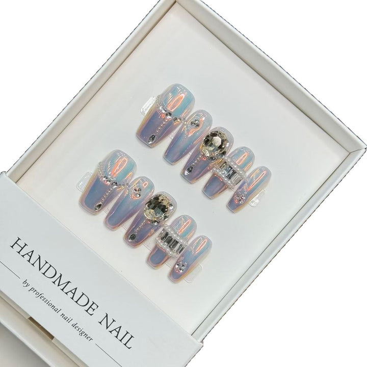Luxuriöses mit Strass verziertes Press-On-Nagelset