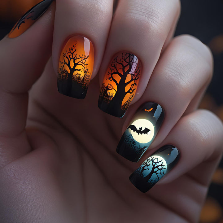 Kunstnägel mit Herbstlichem Gruselmotiv Karnz