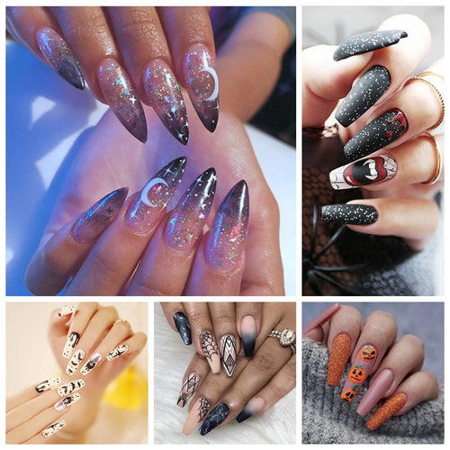 Kunstvolle Nagelkunst mit gruseligen Motiven Karnz