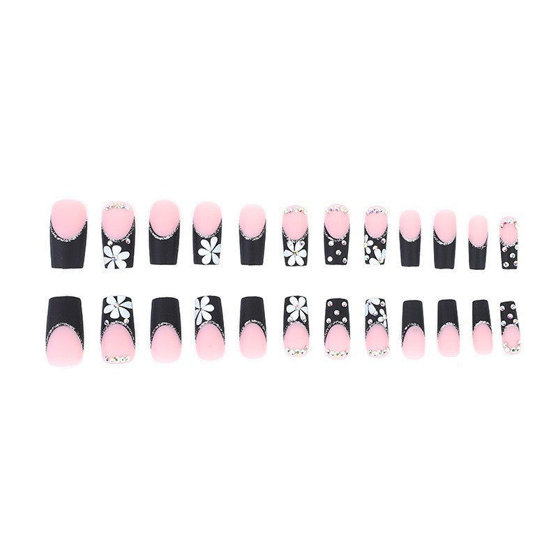 Glamouröses Floral- und Strass-Nagelkunst-Set