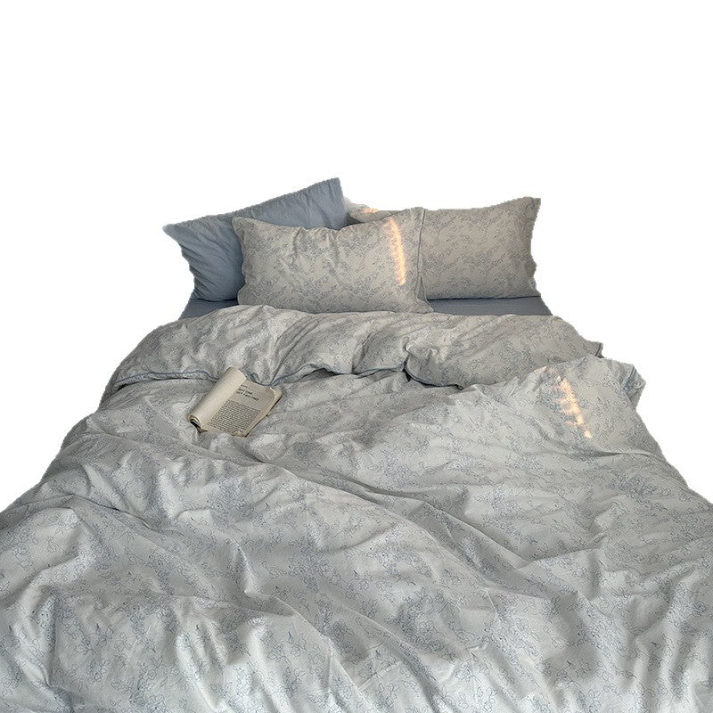 Baumwoll-Floral-Duvetbezug-Bettwäsche-Set mit Spannbettlaken und Kissenbezügen