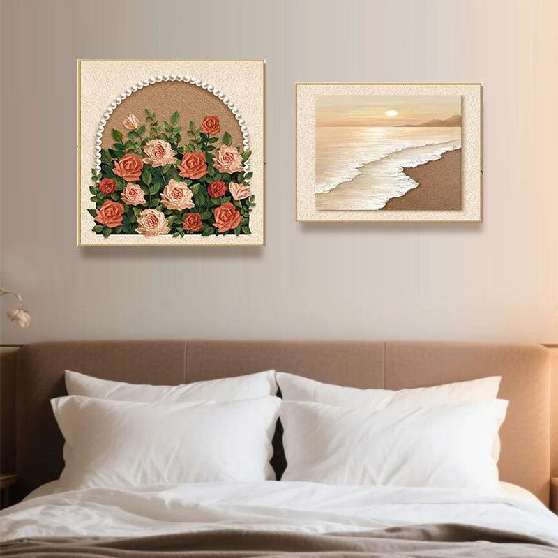 Elegante Blumenreiche Relief Wanddekoration