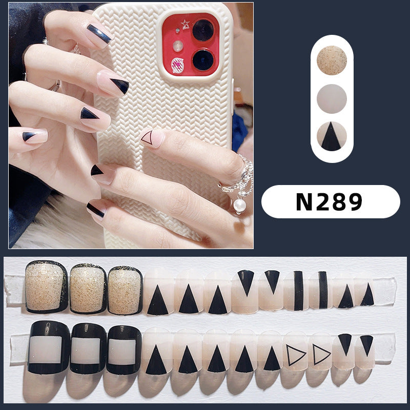 Künstlerisches geometrisches Press-On-Nagelset  1791803881