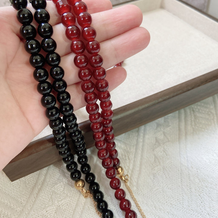 Modisches Schmuckband Aus Onyx-Perlen Karnz