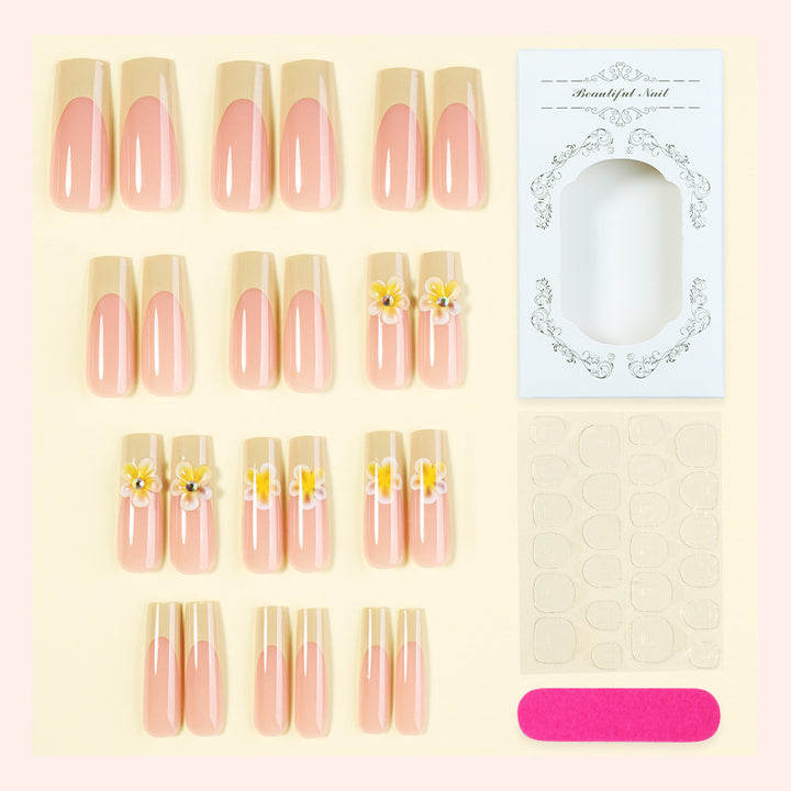 Künstlerisches Floral Press-On Nägel Set Karnz
