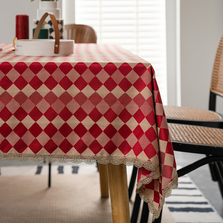 Elegante kariert Tischdecke