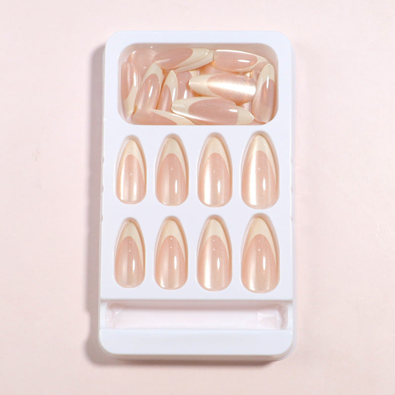 Glänzendes Langes Mandel-förmiges Press-On Nail Set Karnz