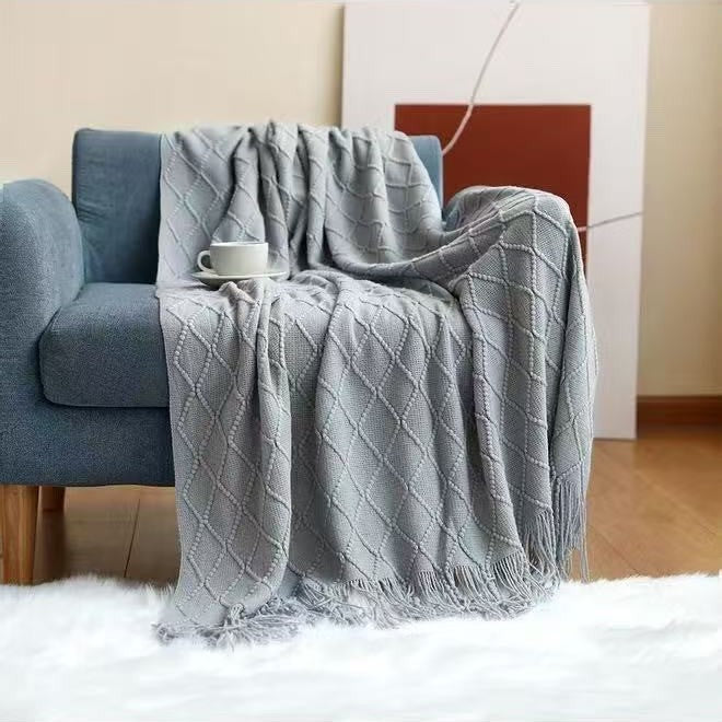 Strukturierte Strick dekorative Wurfdecke
