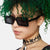 Damen modische transparente Eck-Sonnenbrille Karnz