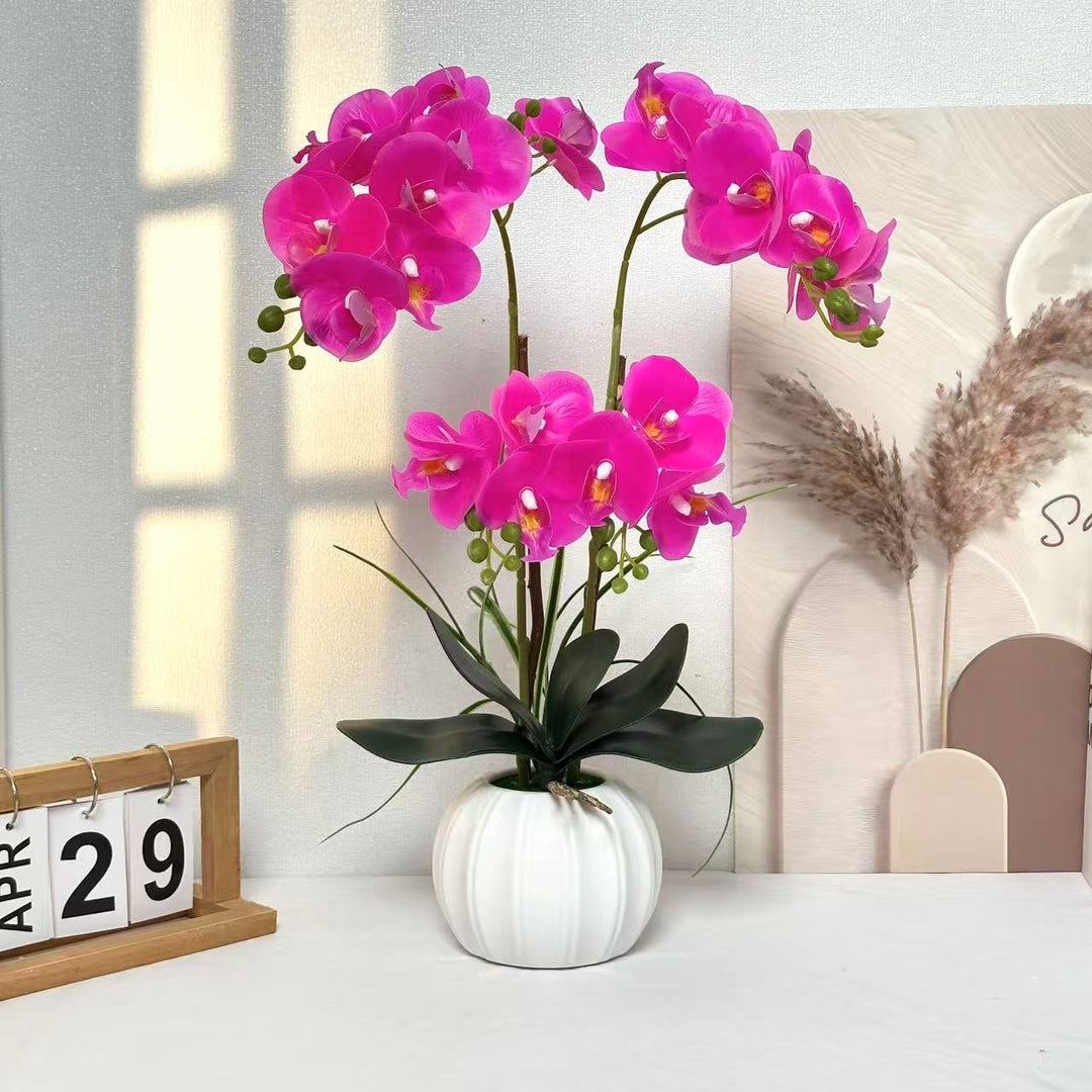 Lebensechte Dekorative Orchideenarrangement für die Home Display
