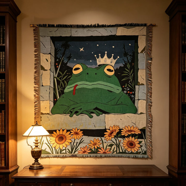Künstlerische Frosch-Themen Wandteppichwurf