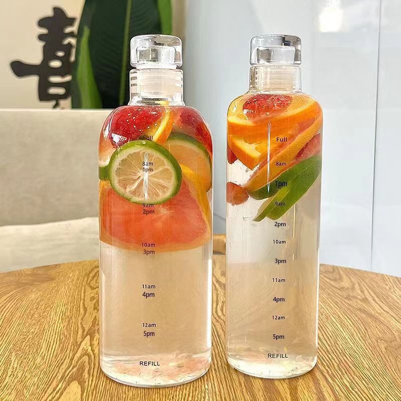 Damen Motivations-Wasserflasche mit Zeitmarkierungen Karnz