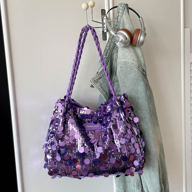 Glamouröse Pailletten Schultertasche