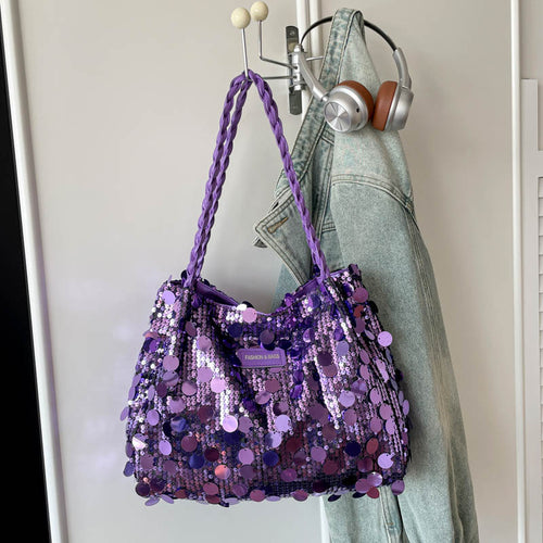 Glamouröse Pailletten Schultertasche