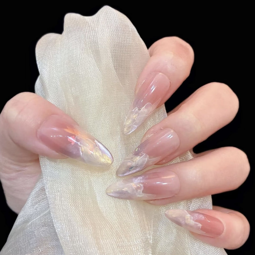 Press-On-Nail-Art-Set mit gradientem Marmor-Design