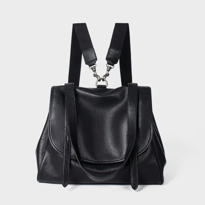 Umwandelbare Glatte Leder Klappe Tote Rucksack mit Abnehmbaren Gurtstraps