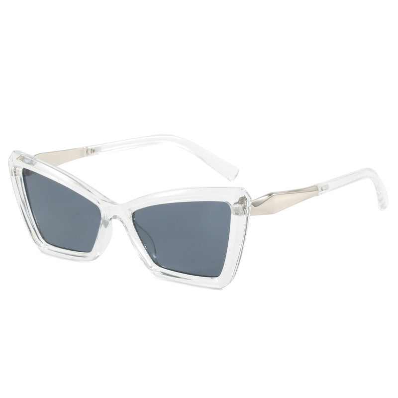 Damen Cat-Eye Sonnenbrille mit luxuriösem transparentem Rahmen Karnz