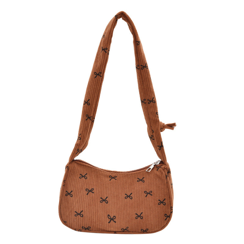 Stylische Mini-Korduroy-Crossbody-Tasche